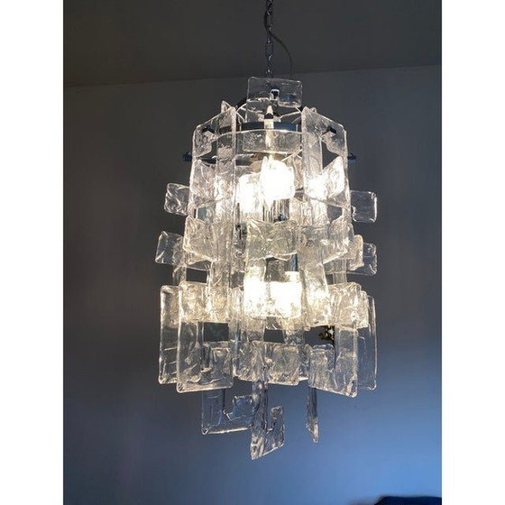 Image 1 of 21St Century Transparent And Silver Chandelier In Murano Glass