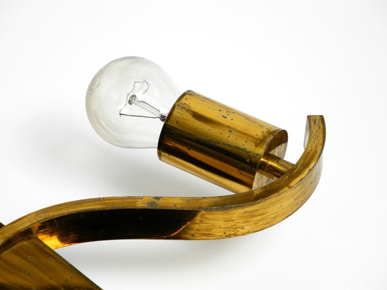 Image 1 of Pair Of Large Heavy Mid Century Brass Wall Lights From A German Church