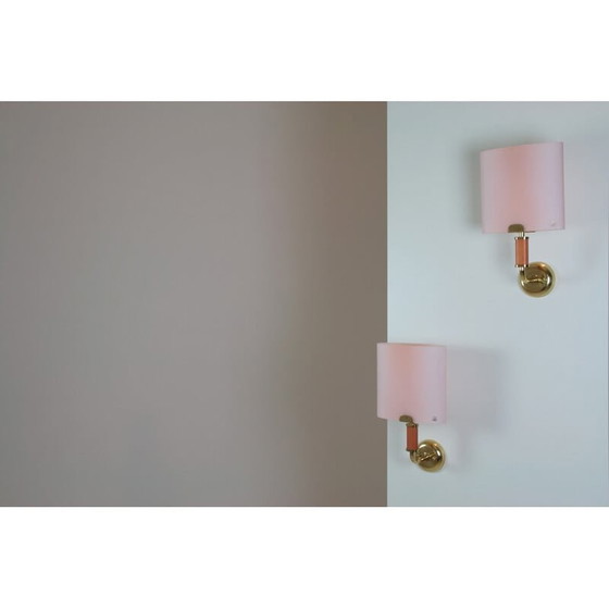 Image 1 of Pair of vintage Murano glass wall lamps by Vetri, Italy 1960