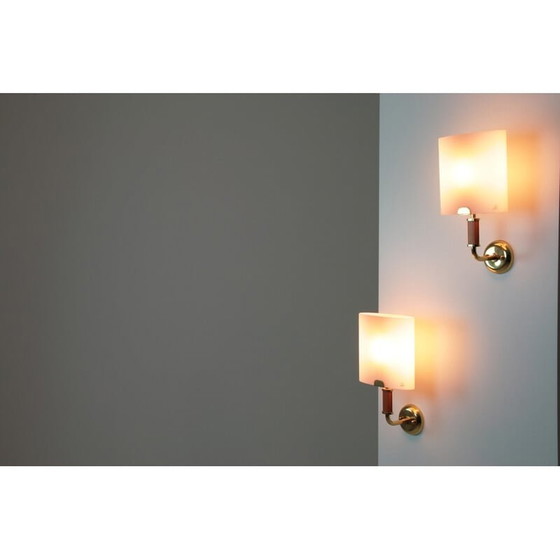 Image 1 of Pair of vintage Murano glass wall lamps by Vetri, Italy 1960