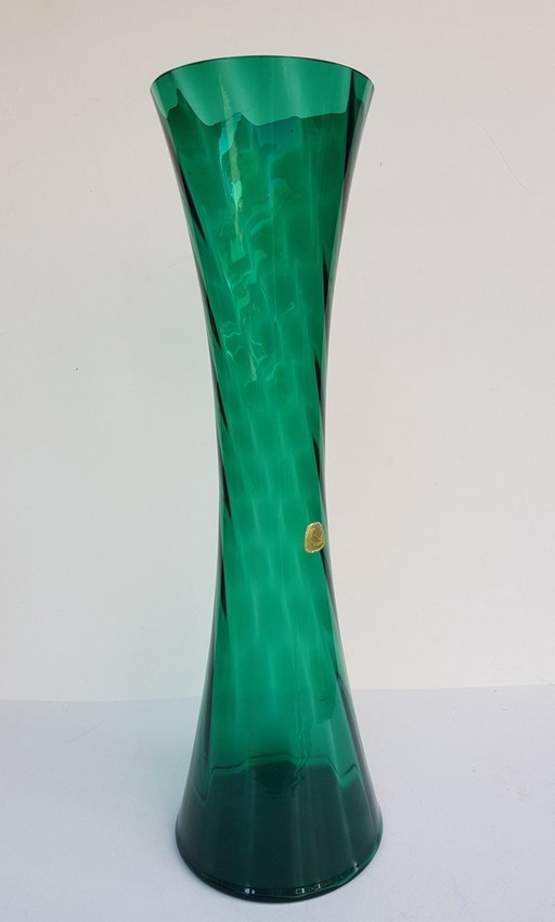 Deep Green Vase With Serrated Edge By Alfred Taube For Füge & Taube