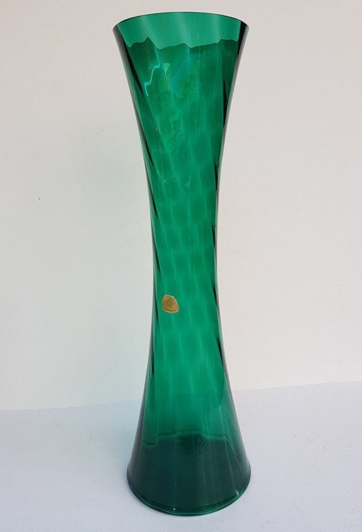 Deep Green Vase With Serrated Edge By Alfred Taube For Füge & Taube