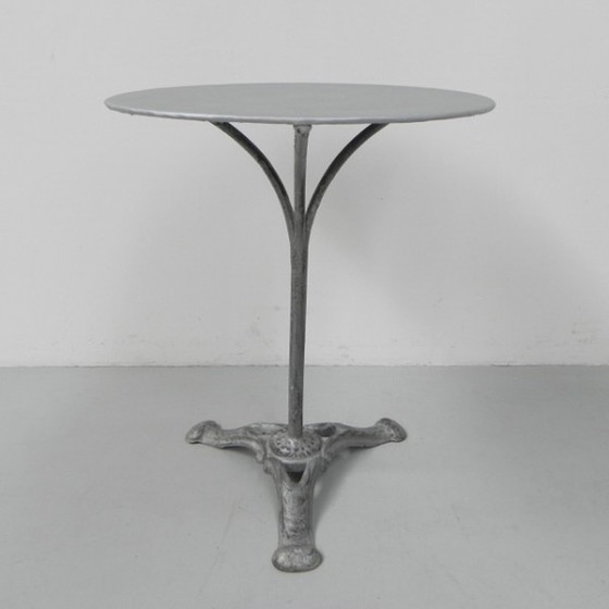 Image 1 of Art Deco Bistro Table, Garden Table with Cast Iron Base - 1930s