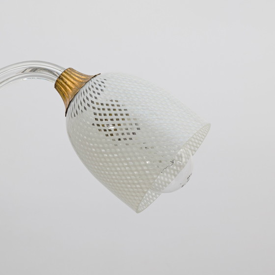 Image 1 of Ercole Barovier Art Dèco Italian Murano Glass And Brass Chandelier, 1935S