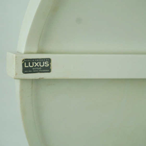Image 1 of Vintage white circular table mirror by Uno and Osten Kristiansson for Luxus, Sweden 1960