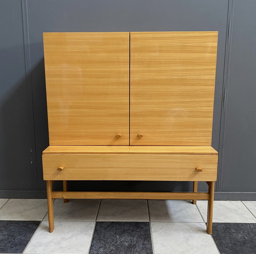 Jitona Highboard In Glossy Wood 1970S