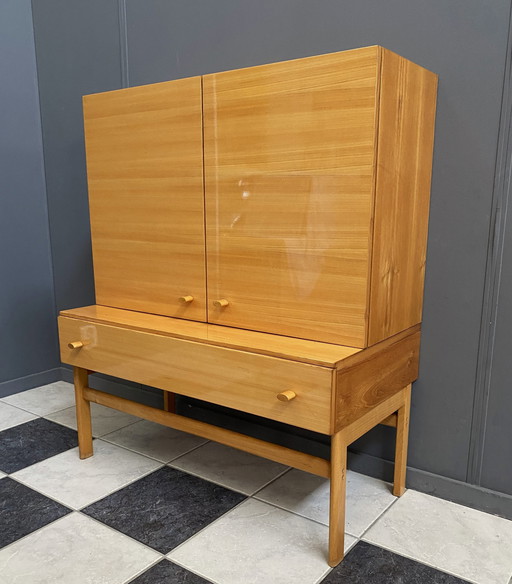 Jitona Highboard In Glossy Wood 1970S