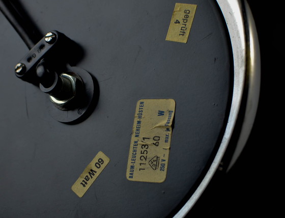 Image 1 of Lampada da tavolo a forma di fungo in vetro e cromo di Baum Leuchten, anni '70