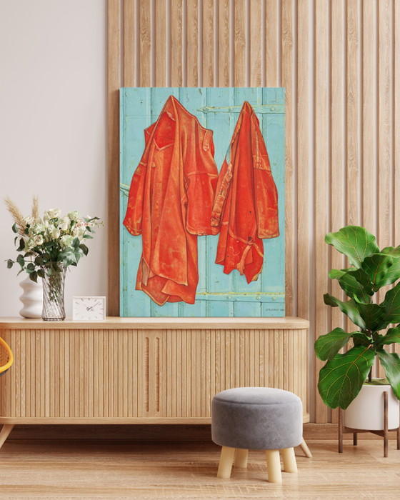 Image 1 of Jopie Huisman - Red bay shirts on blue door