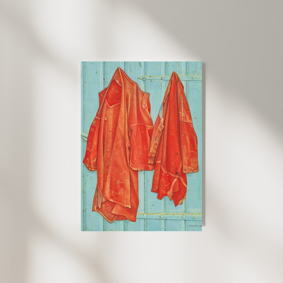 Image 1 of Jopie Huisman - Red bay shirts on blue door