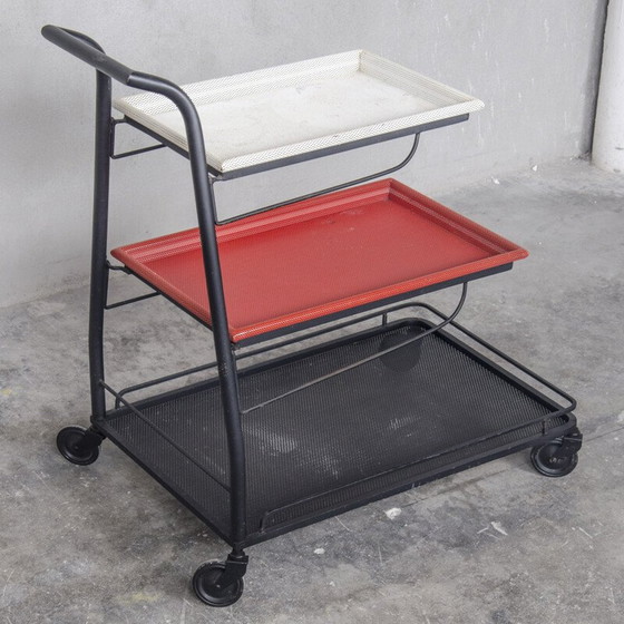 Image 1 of Vintage demon tea cart by Mathieu Matégot, France 1950