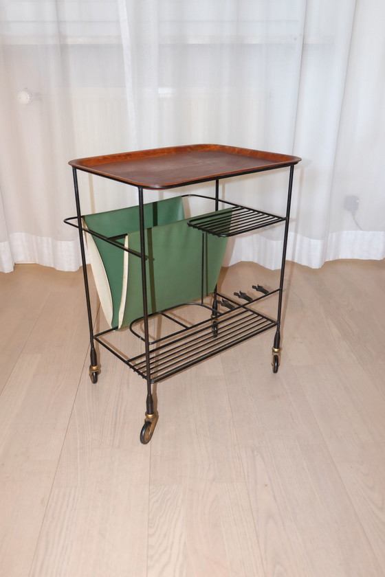 Image 1 of eewagen Bar trolley Serving trolley Magazine rack Jie Gantofta (?) Teak Sweden eb