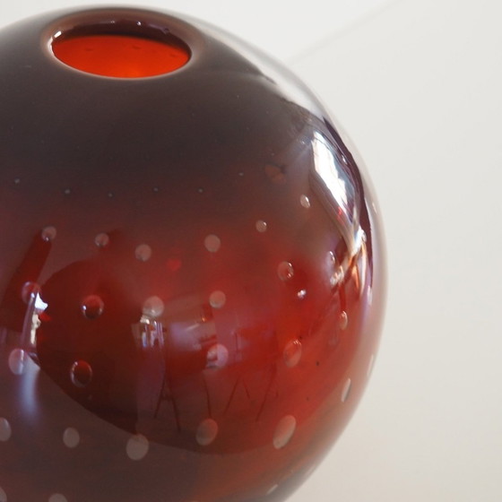 Image 1 of 1960S Mcm Signed Murano Ball Vase 