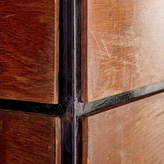 Image 1 of Mobiletto porta-tessere in legno d'epoca, 1970