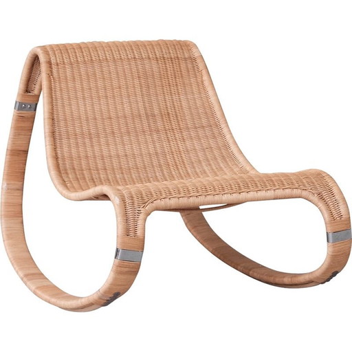 Sedia a dondolo vintage in rattan di James Irvine per Ikea, Svezia 2002