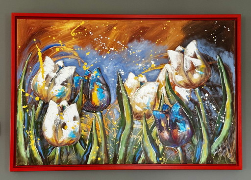 Roelof Hofman Painting On Cloth In Baking Frame