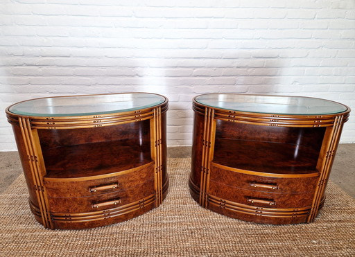 Tropical Deco Nightstands, Italy 1970S