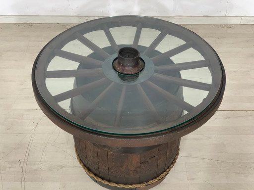 Mesa de centro de barril de los años 60, rareza vintage