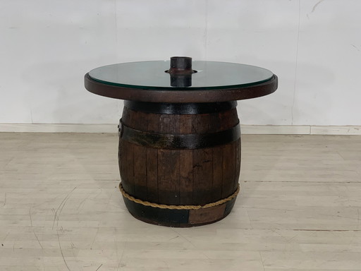Mesa de centro de barril de los años 60, rareza vintage