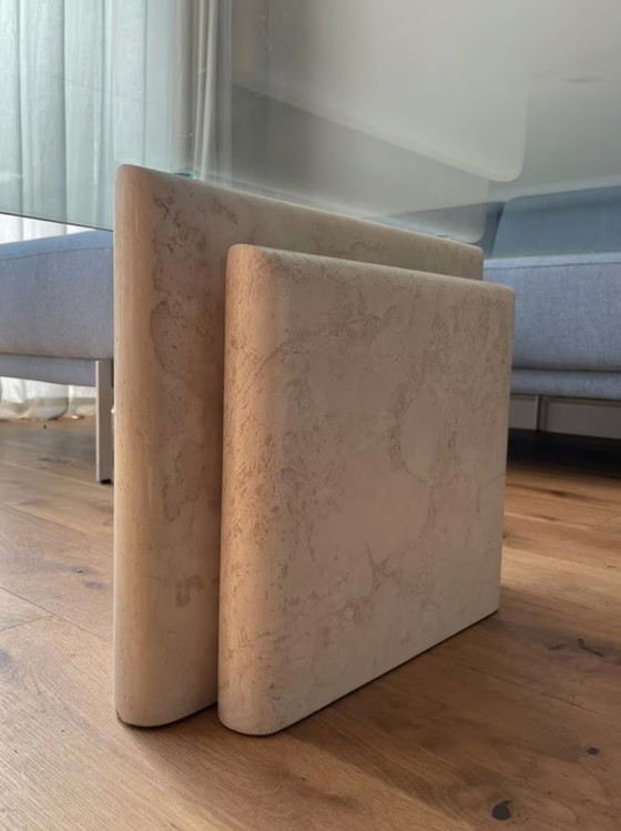 Image 1 of Marble and glass coffee table