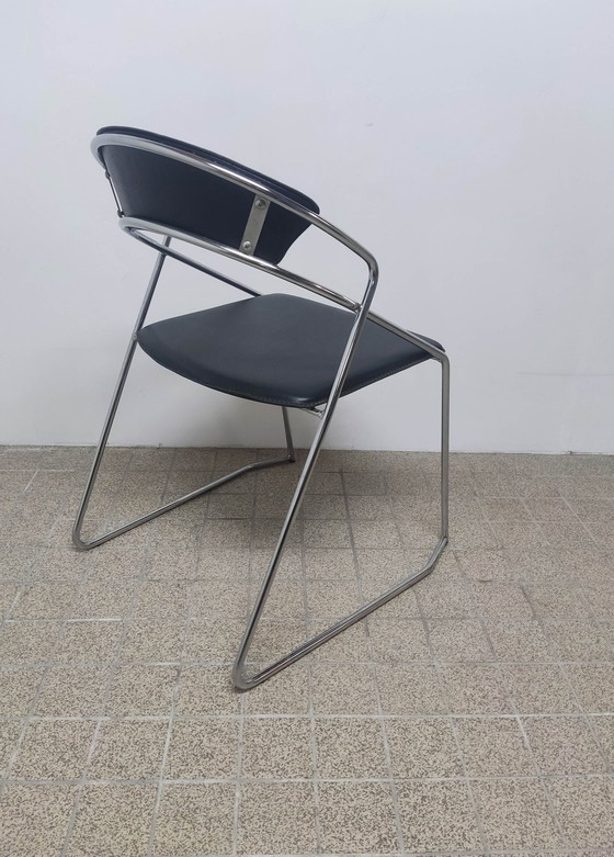 Image 1 of 4x Post chaise de salle à manger moderne en fil d'acier