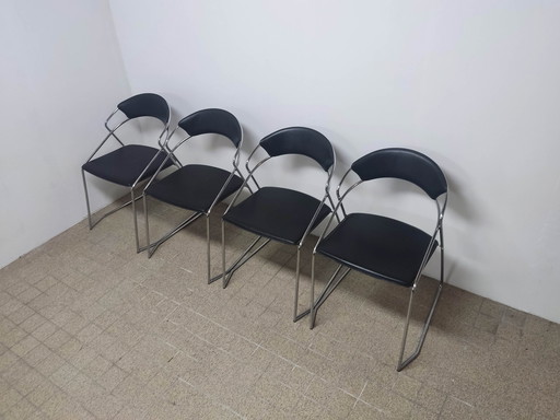 4x Post modern wire steel dining chair