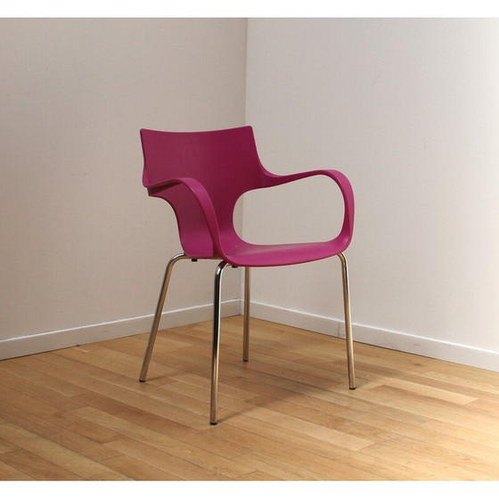 Image 1 of Pair of vintage Jim chairs in chrome metal and plastic for Acta