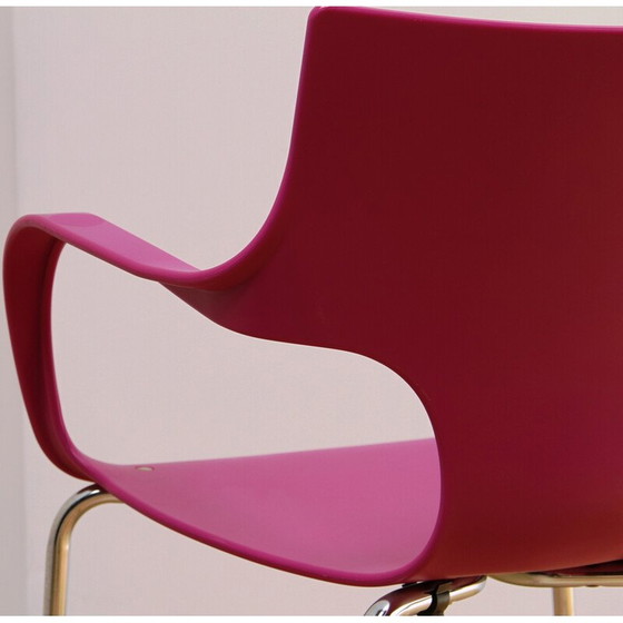 Image 1 of Pair of vintage Jim chairs in chrome metal and plastic for Acta