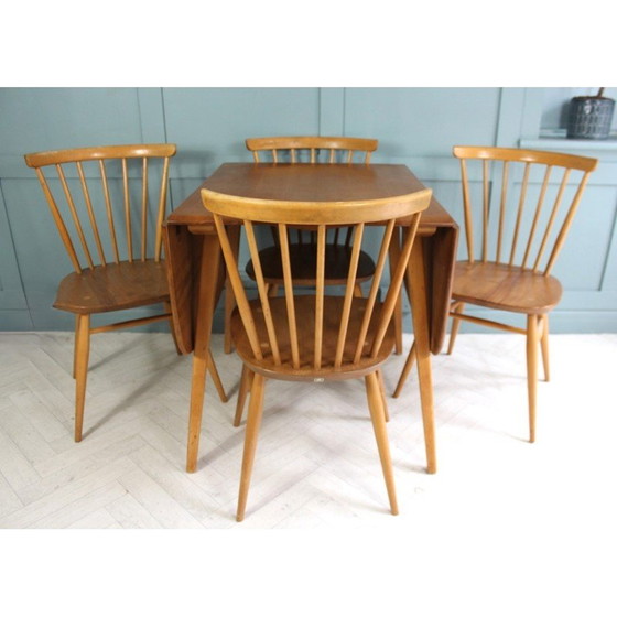 Image 1 of Mid century drop leaf rectangular dining set by Lucian Ercolani for Ercol