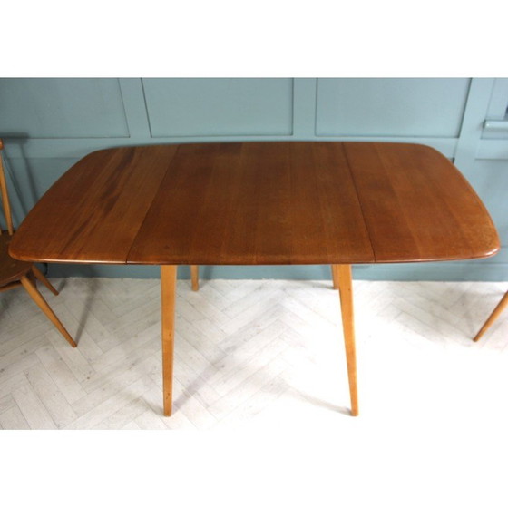 Image 1 of Mid century drop leaf rectangular dining set by Lucian Ercolani for Ercol