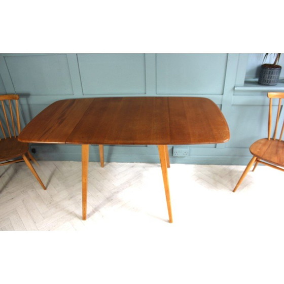 Image 1 of Mid century drop leaf rectangular dining set by Lucian Ercolani for Ercol