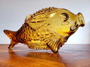 Vintage Murano Empoli glass carafe fish