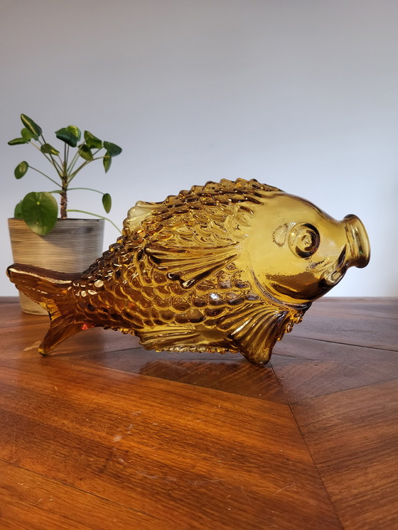 Image 1 of Vintage Murano Empoli glass decanter fish