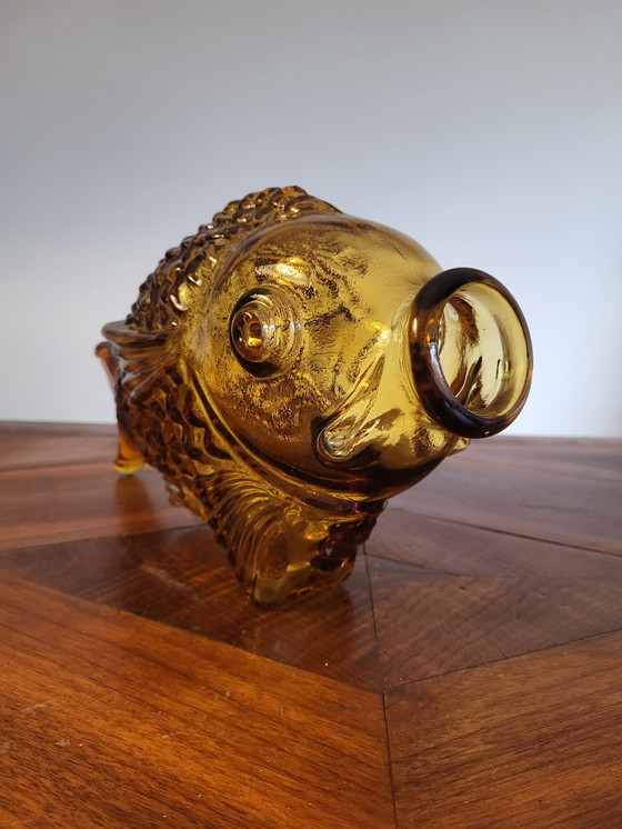 Image 1 of Vintage Murano Empoli glass decanter fish