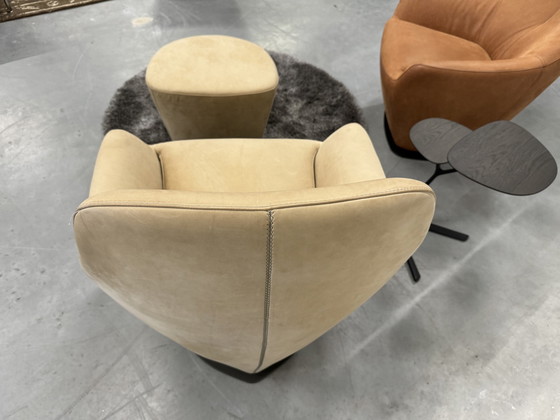 Image 1 of Leolux Cantate Swivel Armchair With Footstool Danza Moreno