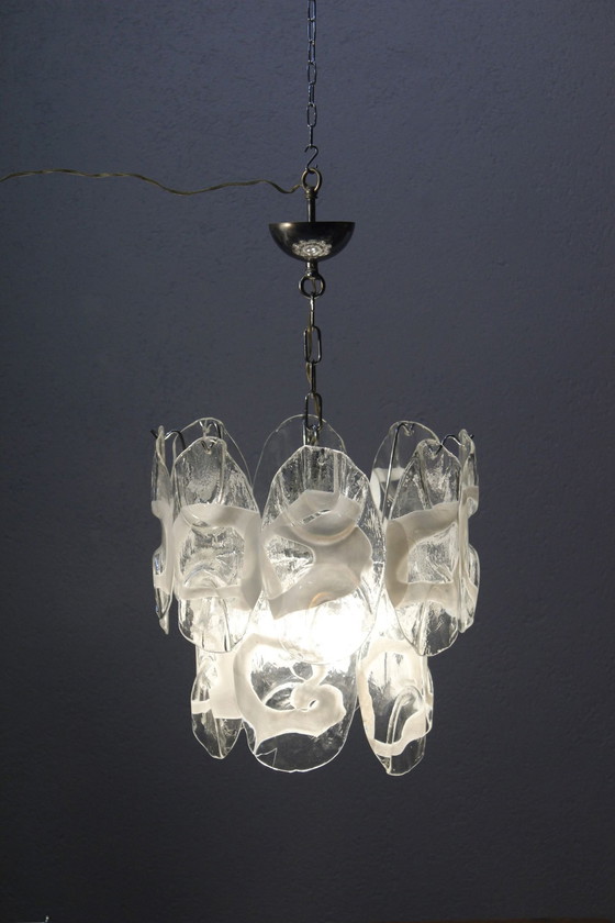 Image 1 of Mazzega Chandelier Murano Glass Plates