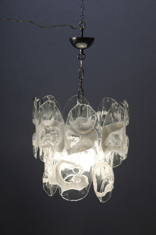 Mazzega Chandelier Murano Glass Plates