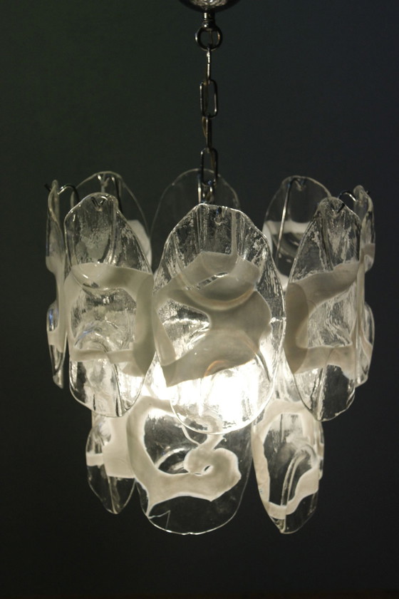 Image 1 of Mazzega Chandelier Murano Glass Plates