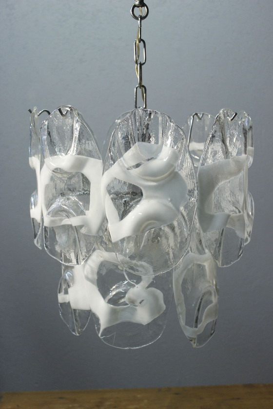 Image 1 of Mazzega Chandelier Murano Glass Plates