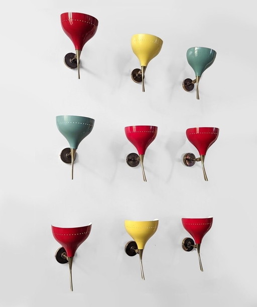 10X Sconces Oscar Torlasco For Lumen, Italy 1950S