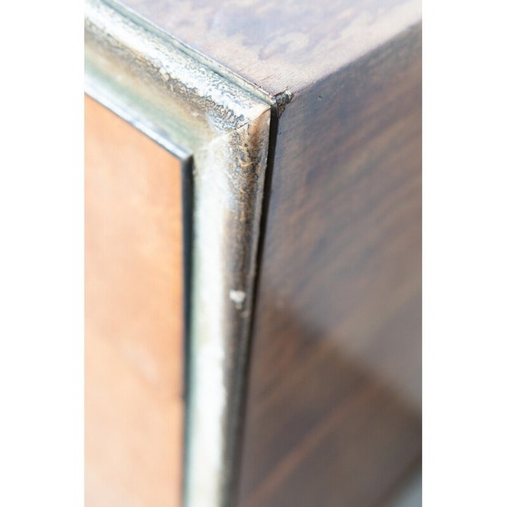 Image 1 of Vintage chest of drawers in birch root and brass, Italy 1950