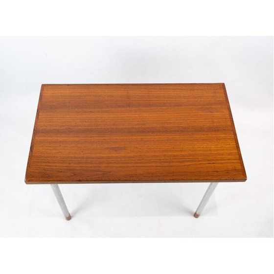 Image 1 of Tavolino da caffè vintage in teak con gambe in metallo di Hans J. Wegner e Ry Furniture, 1960