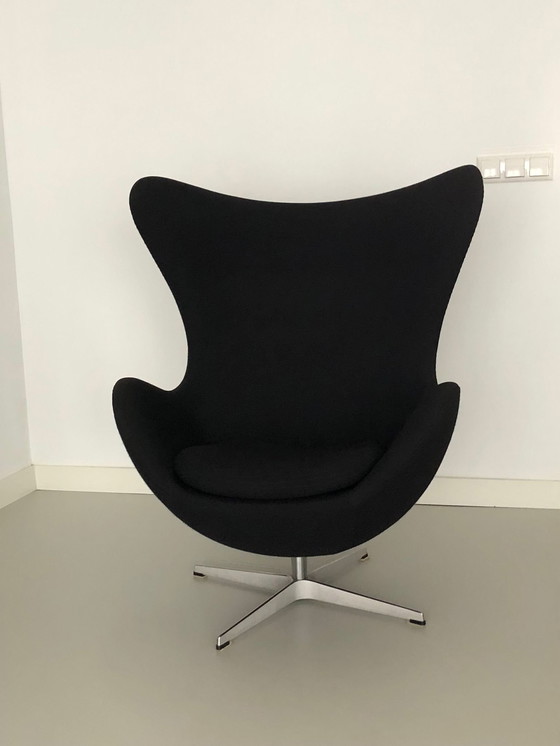 Image 1 of Fritz Hansen Egg Chair With Ottoman Arna Jacobsen