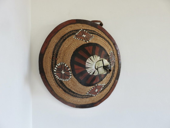 Image 1 of African Conical Hat, Fulani, Leather And Braided Rope, 1900