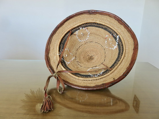 Image 1 of African Conical Hat, Fulani, Leather And Braided Rope, 1900