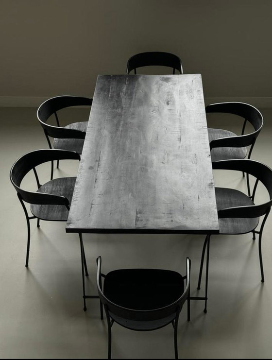 Image 1 of Ohio Dining Table Pomax Black With Steel