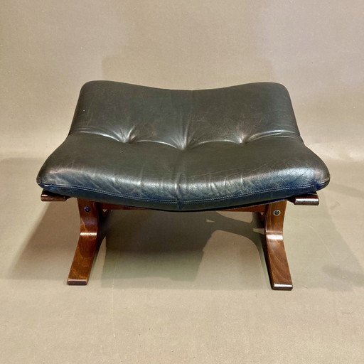 Scandinavian Design" leather ottoman 1960.