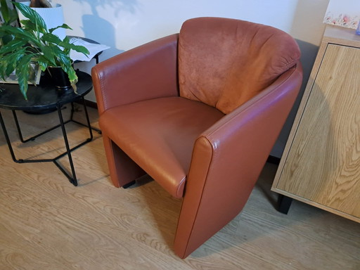 Stone Red Leolux Chair, Leather And Alcantara