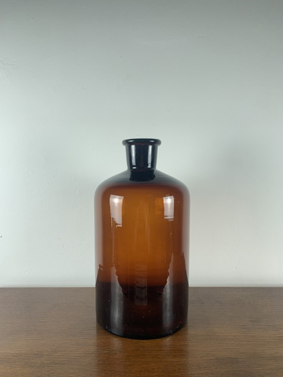 Image 1 of Old apothecary/pharmacy bottle, brown glass 5L