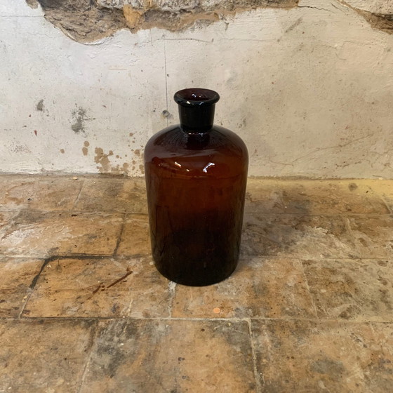 Image 1 of Ancienne bouteille d'apothicaire/pharmacie, en verre brun 5L